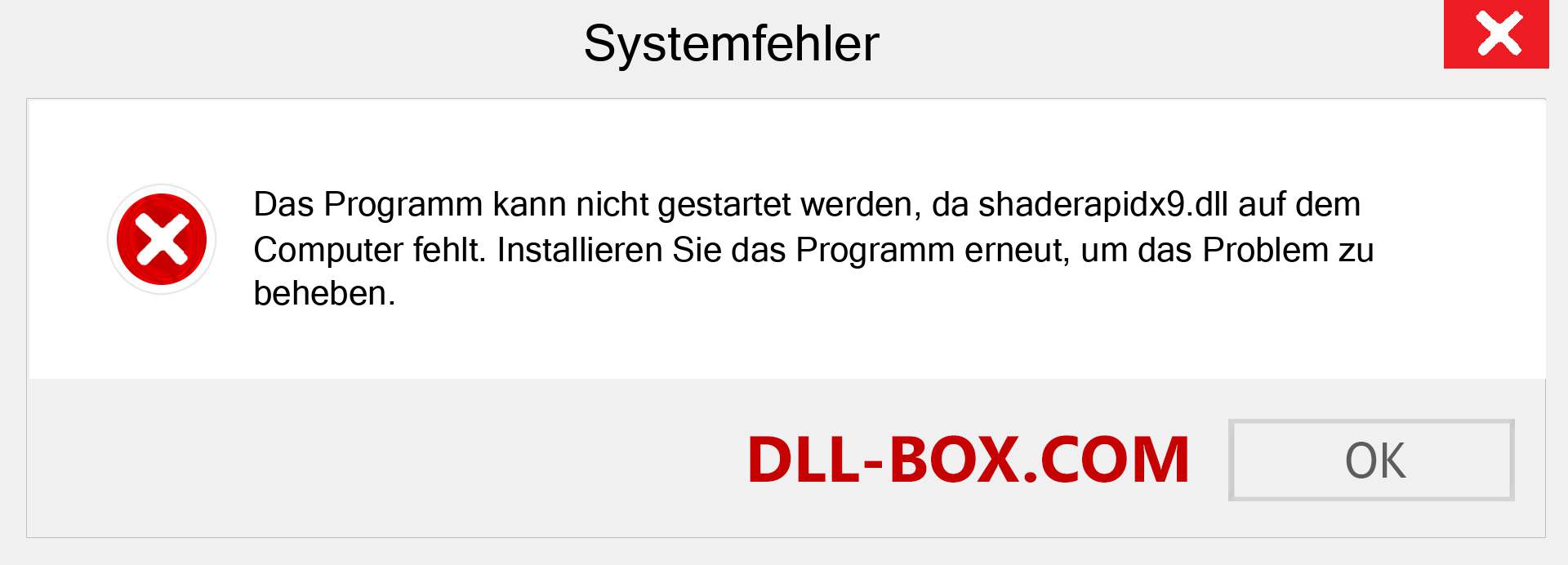 shaderapidx9.dll-Datei fehlt?. Download für Windows 7, 8, 10 - Fix shaderapidx9 dll Missing Error unter Windows, Fotos, Bildern